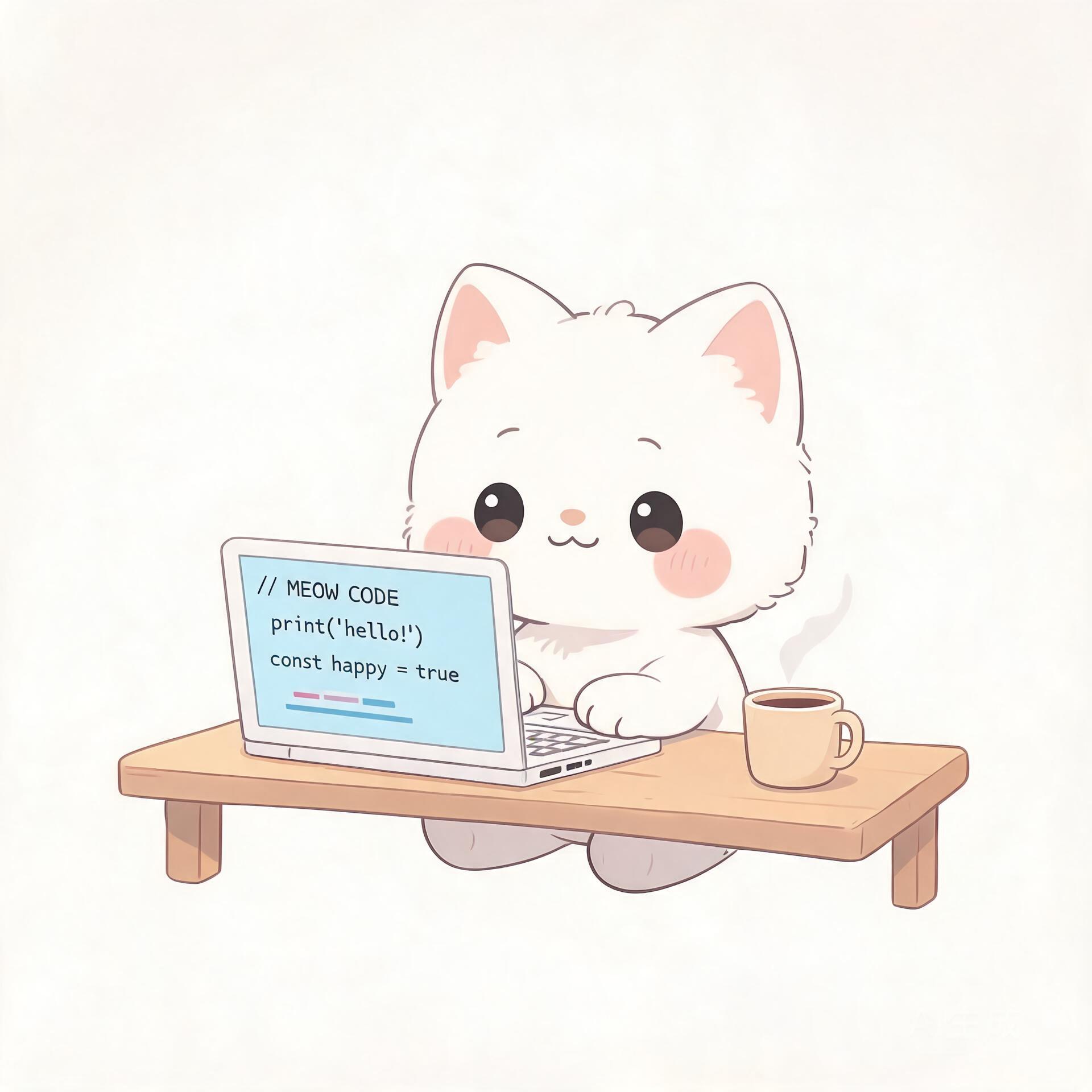一只正在敲代码的小猫